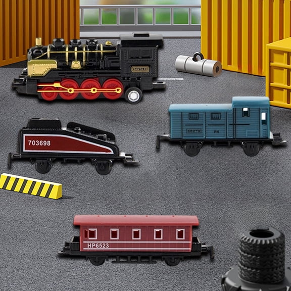 Train Toys Small Alloy Retro Simulation Steam Pull Back Train Model Die cast Locomotive for Boys Girls Birthday Party Favor Classroom School Reward Gifts