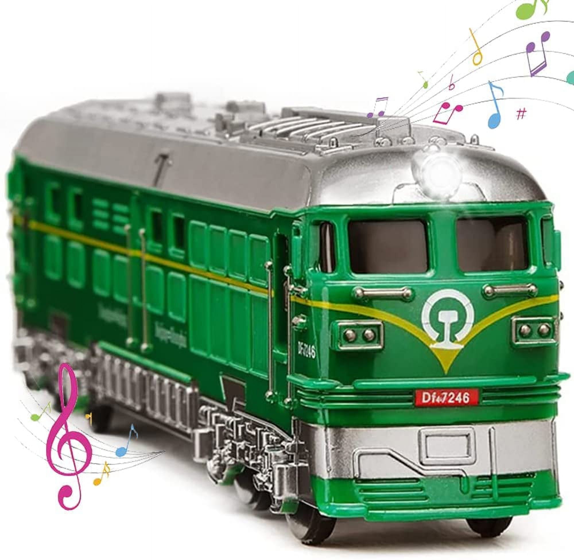 Train Toys for Kids with Sound Light Train Set for 3 4 5 6 Years Old Boys Girls Classic Toy Gift for Holiday Birthdays or Christmas Green