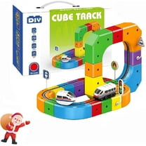 Train Track Fusion Set, 2026 81Pcs 3D Infinity Train Routes with Mix-and-Match Cubes, Funny Train Track with Moving Train (81Pcs Set)