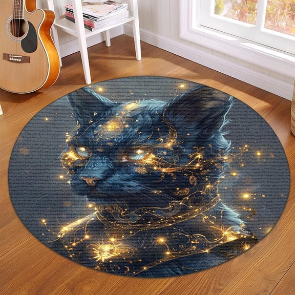 Train Track Kids Round Area Rug, railway circle carpet for playroom or bedroom, soft washable non-slip floor mat, imaginative vehicle themed décor