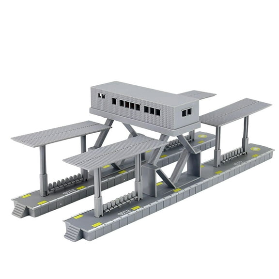 Train Track Rail Model, Dioramas Miniature Building Commemorate Station Platform for Scale Accessories Layout Decoration Micro Landscape