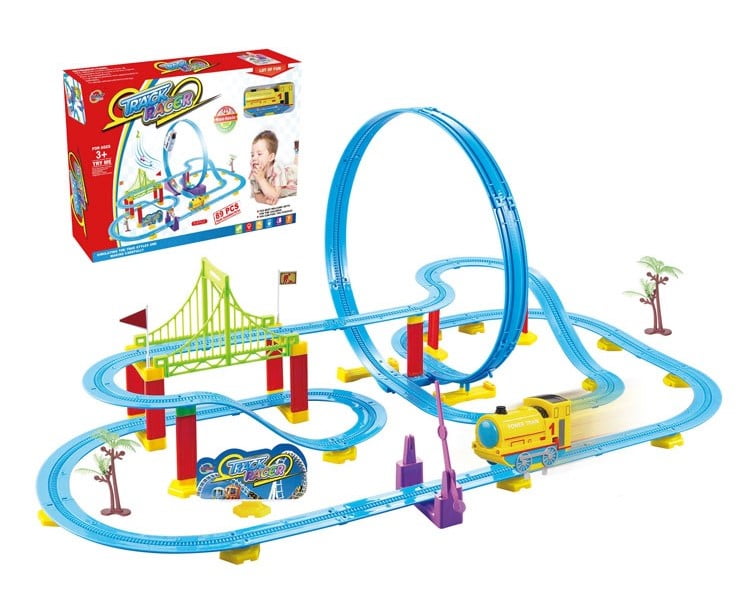 Train Track set with Bridge, Curves and Rotation Orbit 119 Pieces ...