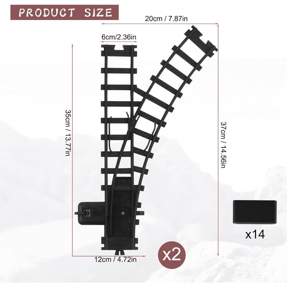 Train Tracks Accessories Width 6cm (2.36in) Railroad Building Toy Railway Rail for 9015 Trains Set