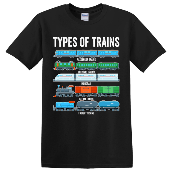 Train Types Locomotive Rail Lover Graphic T-Shirt