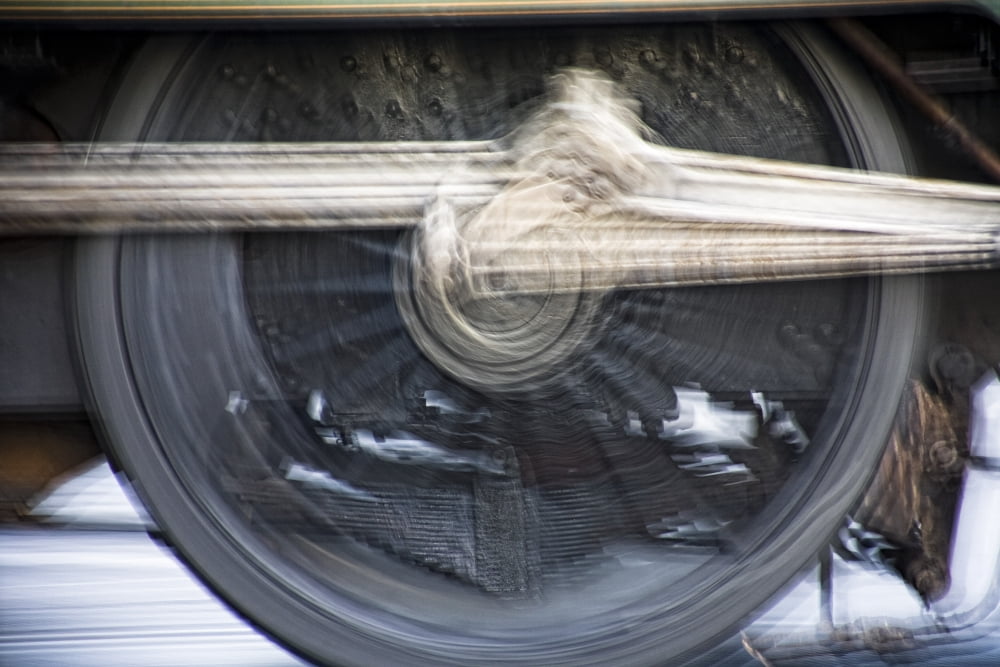 Train Wheel Canvas Art - John Short Design Pics (18 x 12)