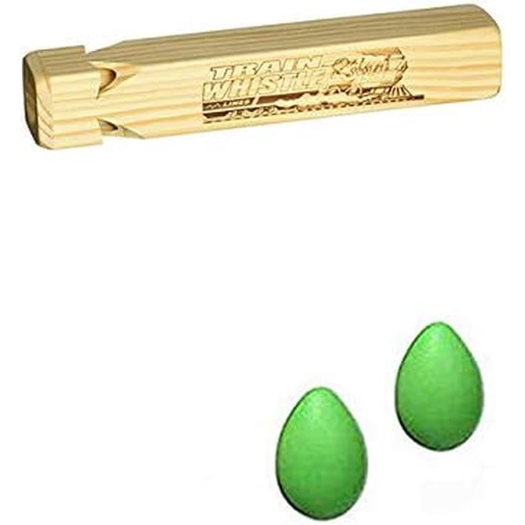 Train Whistle with Green Egg Shakers