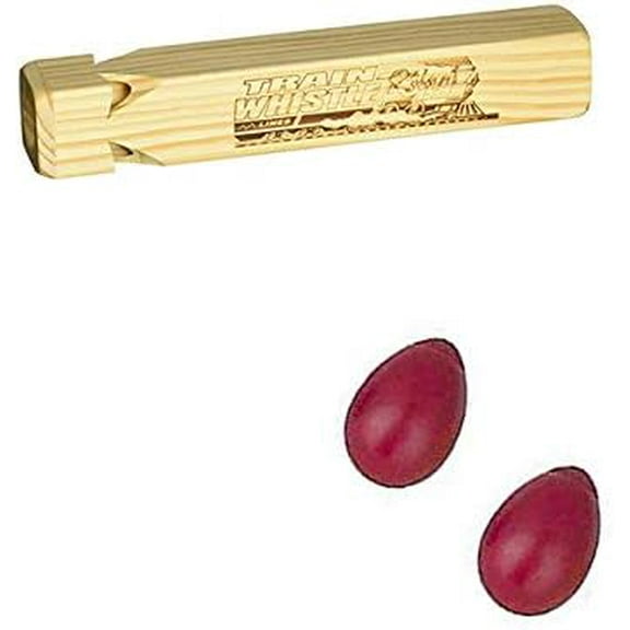 Train Whistle with Red Egg Shakers
