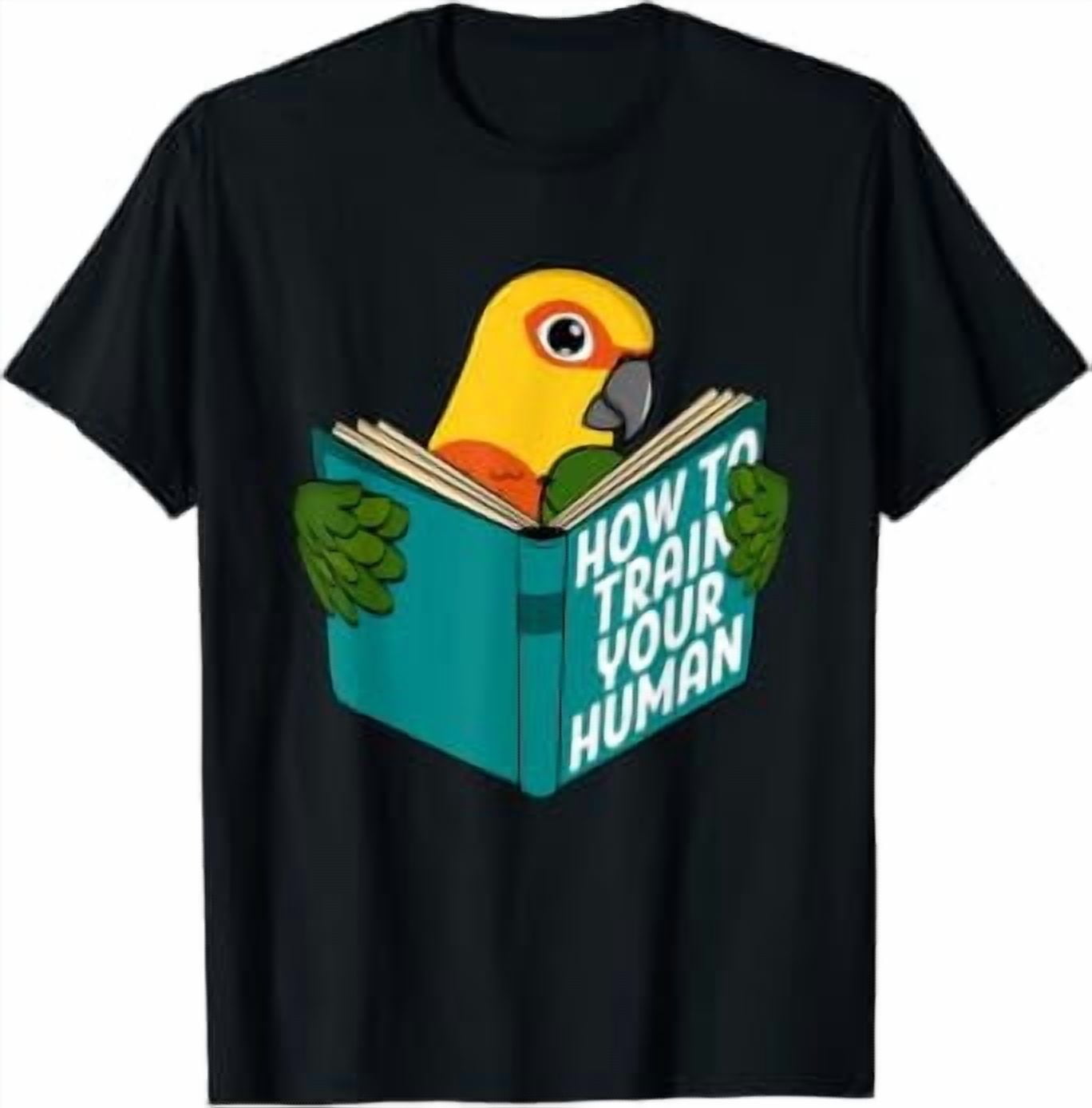 Train Your Human I Book Parrot I Jenday Conure Literature T-Shirt, Size ...
