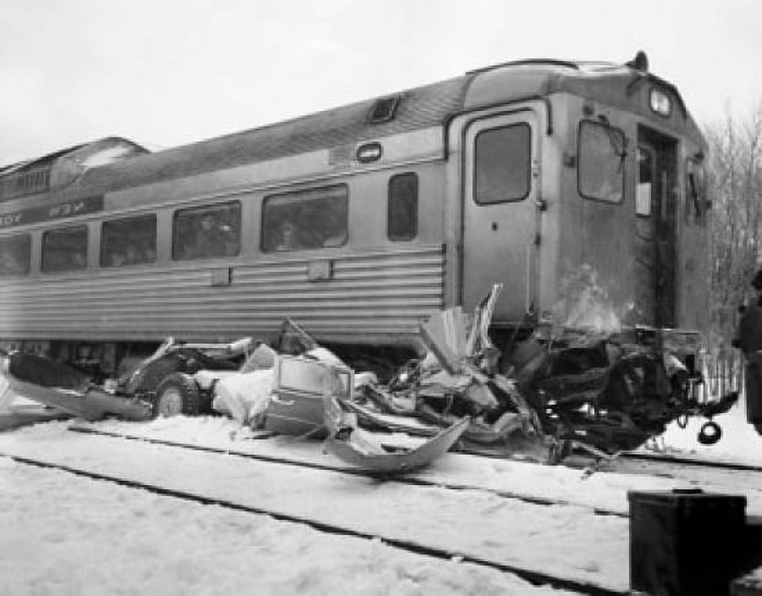 Train accident with a car Canvas Art -  (18 x 24)