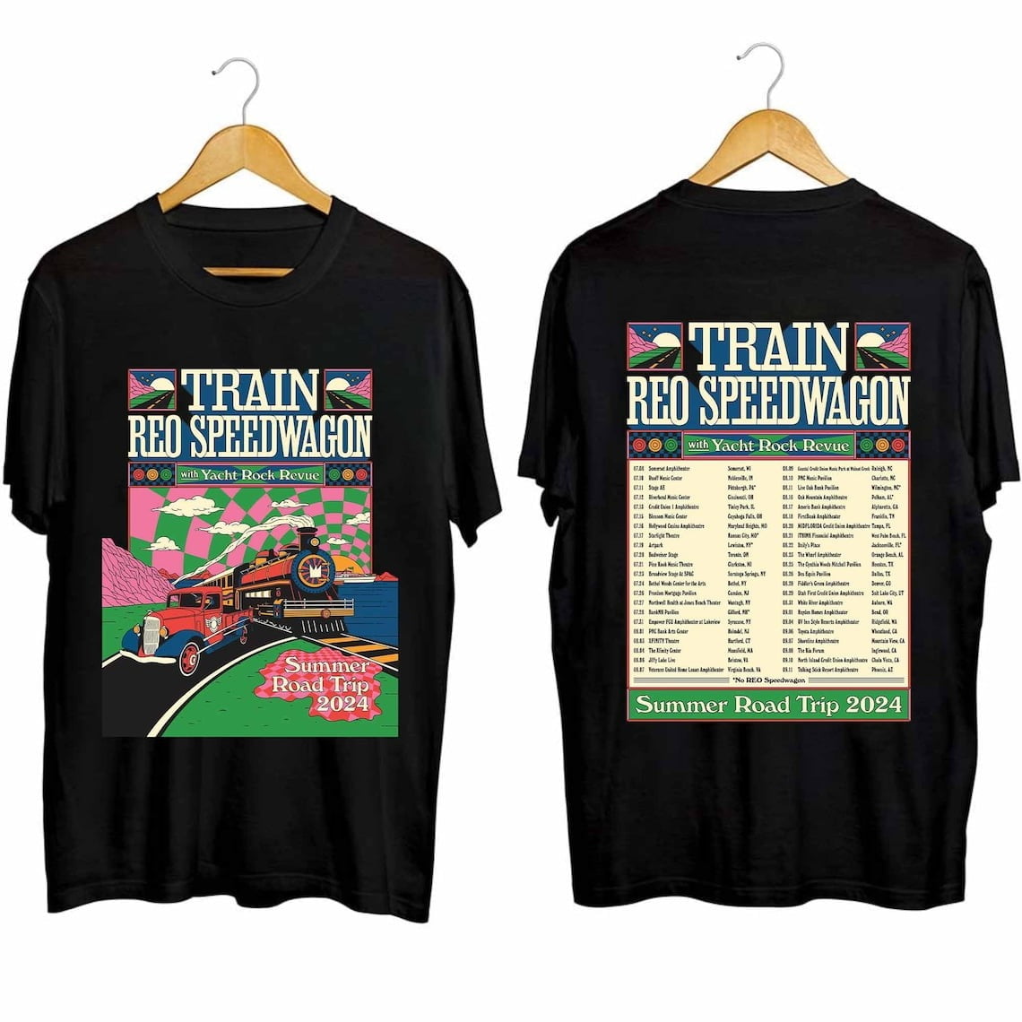 Train and Reo Speedwagon The Summer Road Trip 2024 Tour Shirt, Train