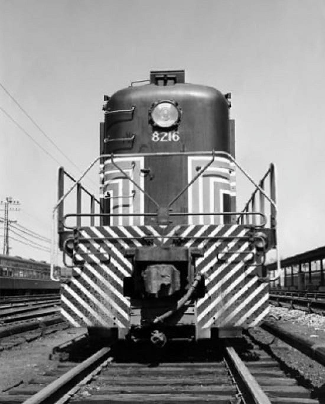 Train engine on a railroad track Canvas Art - (18 x 24)