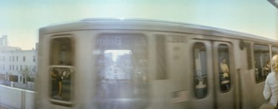 Train entering into station platform Chicago Cook County Illinois USA Canvas Art - Panoramic Images (30 x 12)