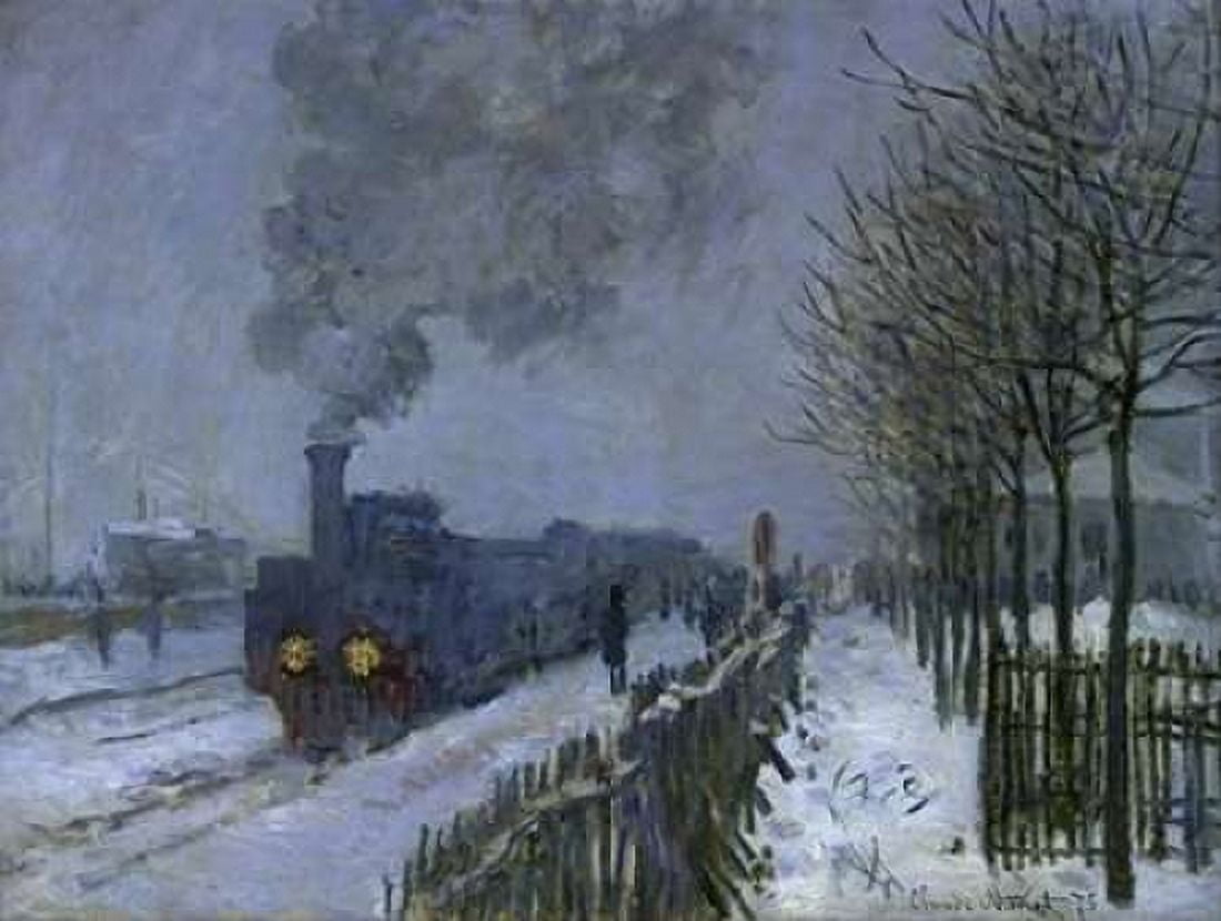 Train in the Snow 1875 Canvas Art - Claude Monet (18 x 24)
