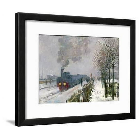 Train in the Snow, Seasons Transportation Framed Art Print Wall Art by Claude Monet Sold by Art.Com