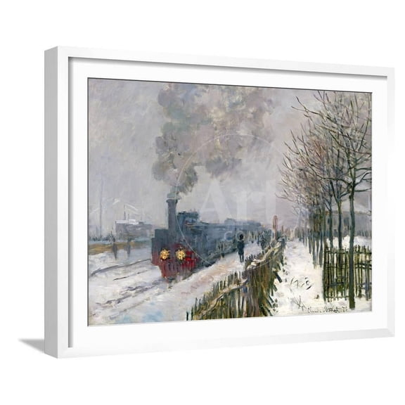 Train in the Snow, Seasons Transportation Framed Art Print Wall Art by Claude Monet Sold by Art.Com