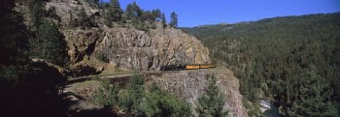 Train moving on a railroad track Durango And Silverton Narrow Gauge Railroad Silverton San Juan County Colorado USA Canvas Art - Panoramic Images (18 x 7)