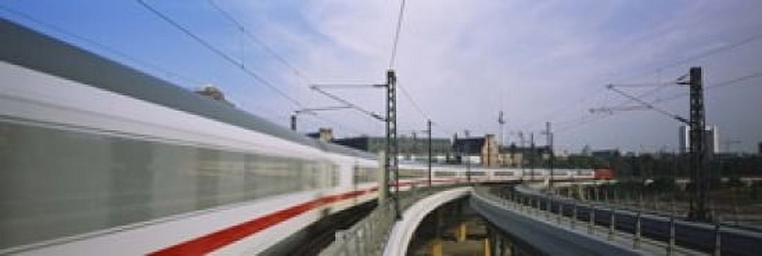 Train on railroad tracks Central Station Berlin Germany Canvas Art - Panoramic Images (18 x 6)
