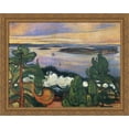 thumbnail image 1 of Train smoke 36x28 Large Gold Ornate Wood Framed Canvas Art by Edvard Munch, 1 of 2