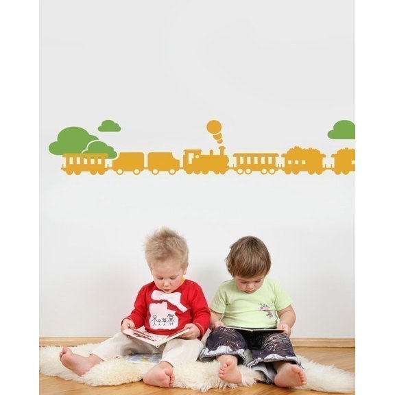 Train with Clouds Wall Decal