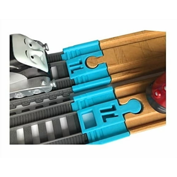 TrainLab Adapters, Compatible with Thomas & Friends TrackMaster Gray 2014 and Wooden Railway Tracks, Perfect Wooden Train Track Accessories for TrackMaster 2pcs Light Blue