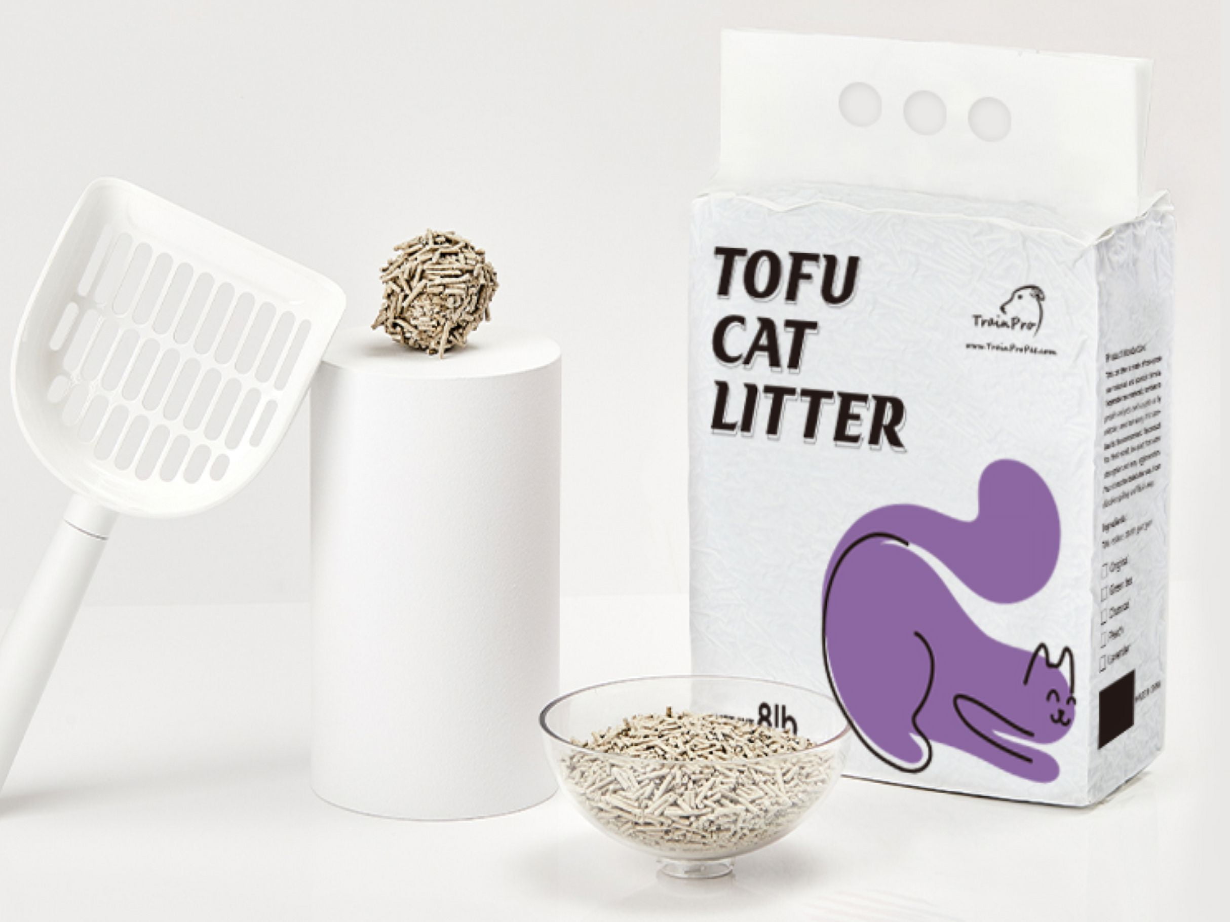 TrainPro Tofu Cat Litter, Natural EcoFriendly Pretty Kitty Litter