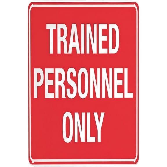 Trained Personnel Only Sign - 8"x12" Vintage Metal Warning Sign, Restricted Access Decor for Home Farm Bar Coffee Shop Club Workplace
