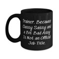 thumbnail image 1 of Trainer. Because Classy Sassy and a Bit Bad Assy Is. 11oz Mug, Trainer Present From Friends, Inspirational Cup For Coworkers, Coffee mug, Tea mug, Travel mug, Funny mug, Gift for coffee lover,, 1 of 2