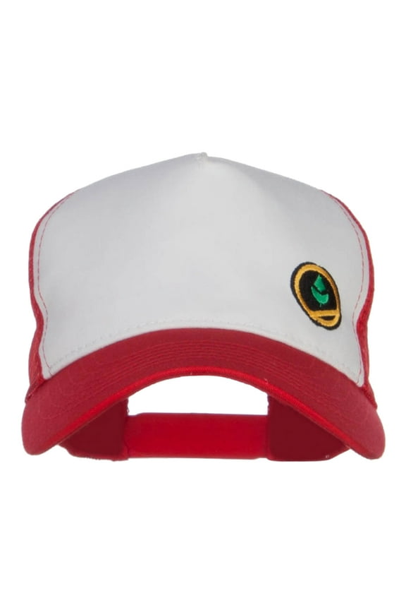 Trainer Red Poke Monster Embroidered Mesh Cap - White Red OSFM