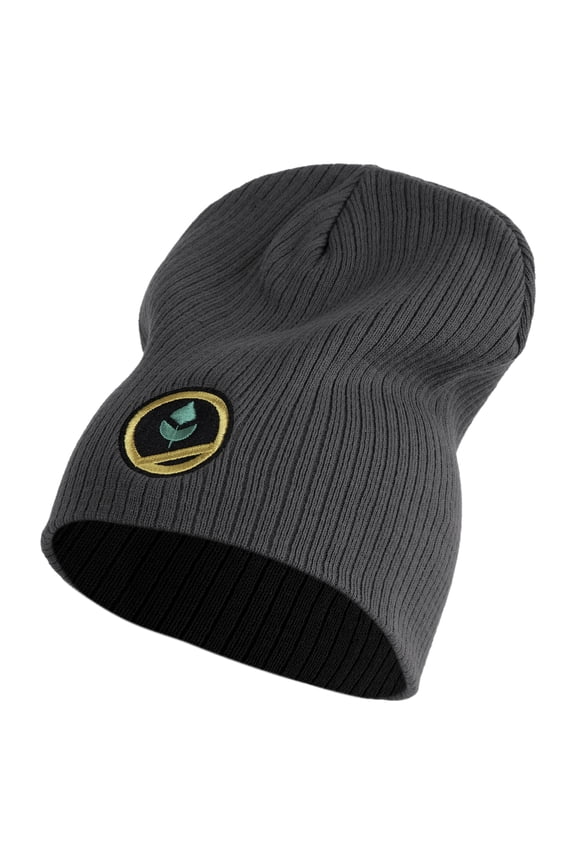 Trainer Red Poke Monster Logo Embroidered Big Size Cotton Short Beanie - Charcoal XL-3XL