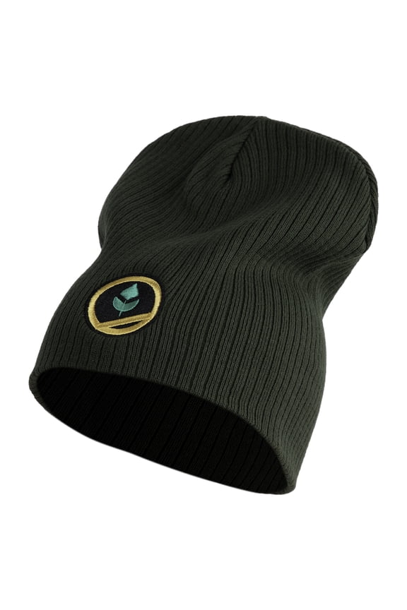 Trainer Red Poke Monster Logo Embroidered Big Size Cotton Short Beanie - Olive XL-3XL