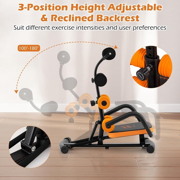 Trainer with 3-Position Adjustable Backrest Foam Support Sit Chair for Home Gym Full Body Workout