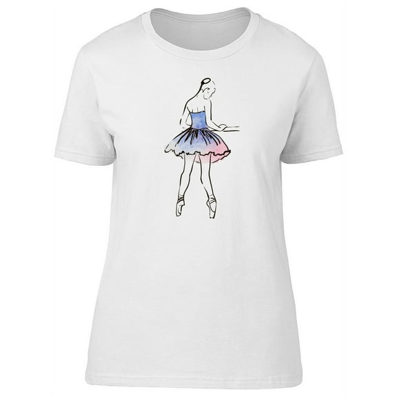 Training Ballerina Watercolor T-Shirt Women -Image by Shutterstock, Female Large