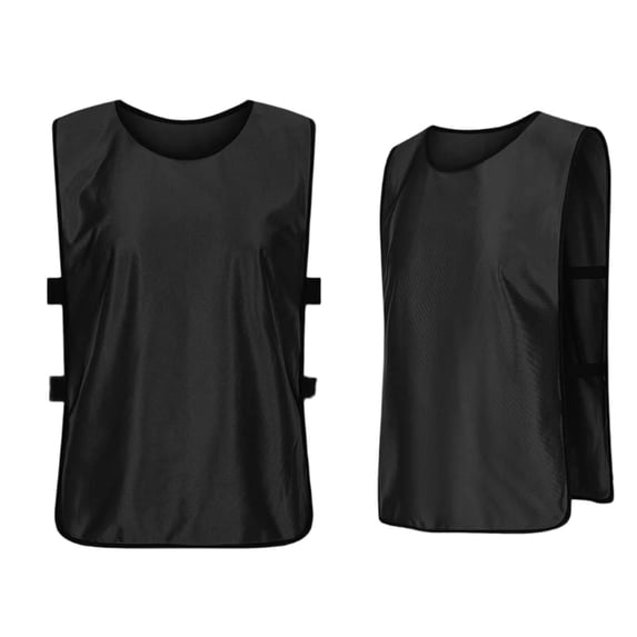 Training Bibs Kids Scrimmage Vest Boys Girls Side Hollow Out Breathable Lightweight Pinnies Tanks 5-16 Years (10-16 Years, Black)