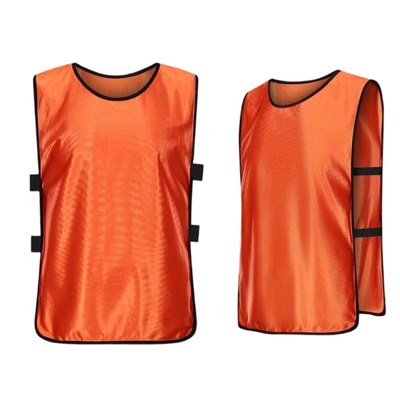 Training Bibs Kids Scrimmage Vest Boys Girls Side Hollow Out Breathable Lightweight Pinnies Tanks 5-16 Years (10-16 Years, Orange)