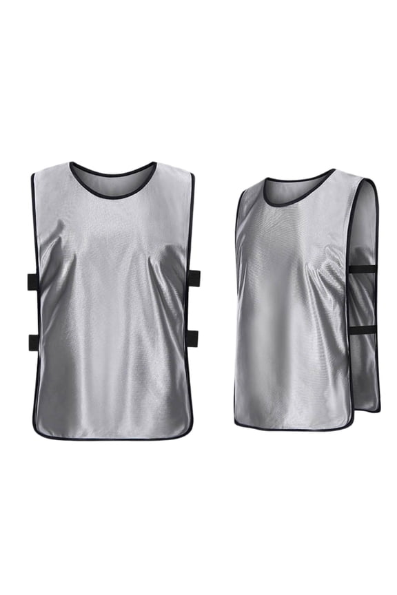 Training Bibs Kids Scrimmage Vest Boys Girls Side Hollow Out Breathable Lightweight Pinnies Tanks 5-16 Years (2-5 Years, Gray)
