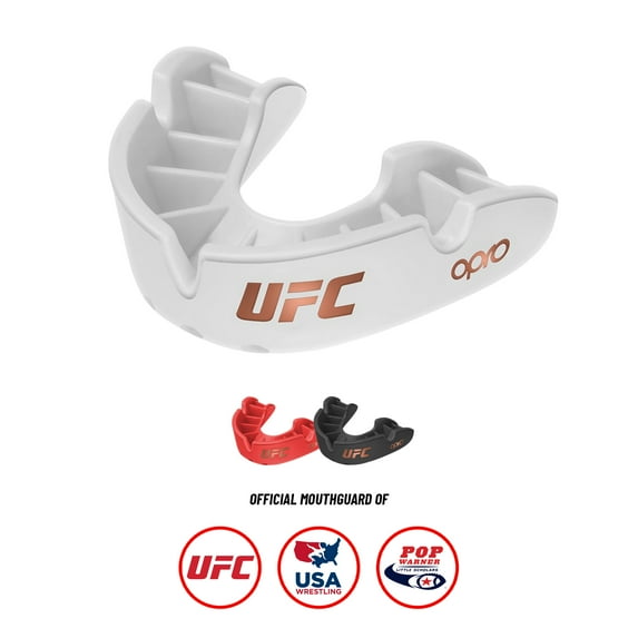 OPRO Bronze Level UFC Mouth Guard – Mouthguard for Boxing, MMA & Football (White, Adult)