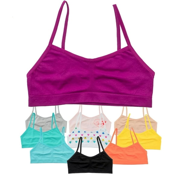Alyce Ives Intimates Cropped Cami Bra Seamless Training Bras for Teens, Medium 10-Pack