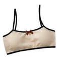 thumbnail image 1 of Training Bra Kids Girls Color Block Wire Free Soft Stretchy Training Bras Breathable Bralettes with Bow Girls Bras Beige 6 Years-15 Years, 1 of 6
