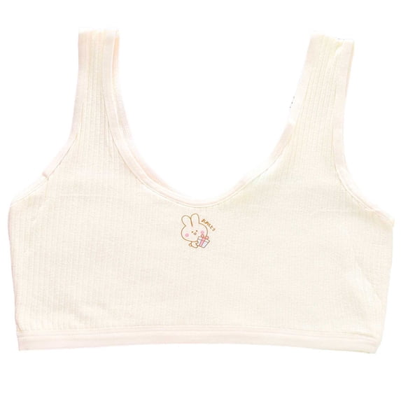 Training Bra Kids Girls Solid Wire Free Soft Stretchy Bralettes Training Bras Bralettes Bra Beige