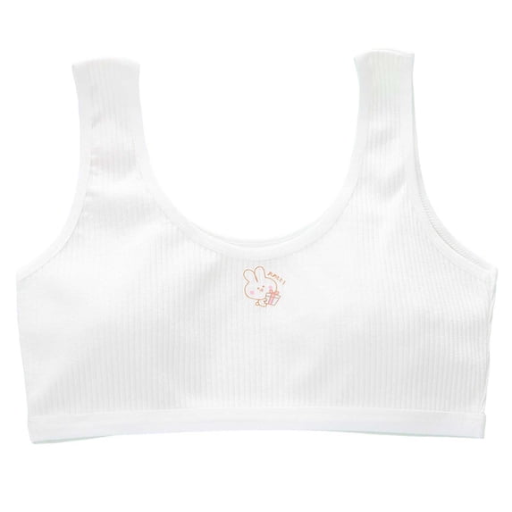Training Bra Kids Girls Solid Wire Free Soft Stretchy Bralettes Training Bras Bralettes Bra White