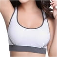 thumbnail image 1 of Training Bra for Girls CALAFEBILA High Impact Padded Seamless Underwire Racerback Stappy Bras for Women Full Coverage,White, 1 of 5