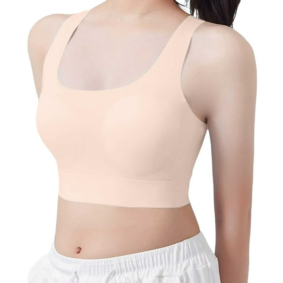 Training Bras For Girls 9-11 Lightly Padded Teen Camisole Undershirts Bra Bralette Seamless Sports Bra Crop Top #Light Pink 11-14 Years