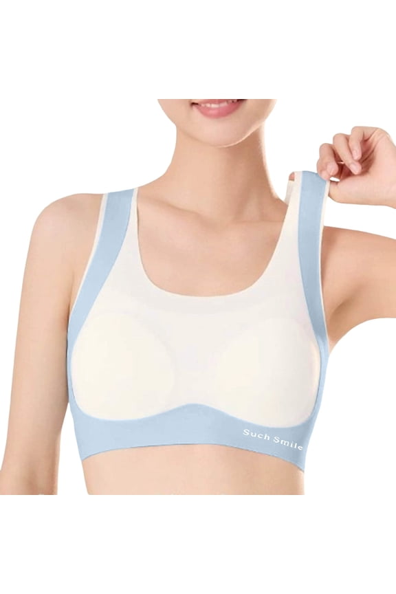 Training Bras For Girls Sport Breathable Seamless Color Block Workout Tank Top For Daily Wear And Active Underwear 9-16 Years