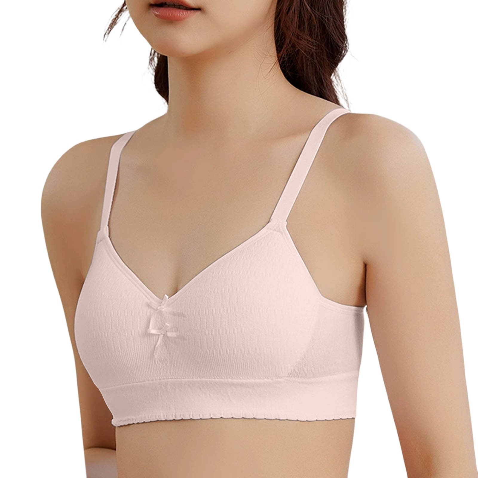 Training Bras for Girls 12-14 with Adjustable Back Closer Sport Bra Cute Bras for Teens Wireless Bra Wireless Bras Breathable Bralette Comfy Bra #Beige 11-13 Years