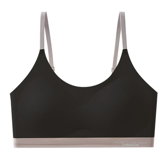 Training Bras for Girls,Adjustable Sports Vest Bra Girls Supportive Training Top Breathable Seamless Design Comfortable for School & Athletics,Girls Bras,Black,14-15 Years