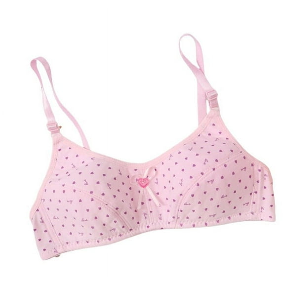 Training Bras for Girls Kids Girls Dot Print Adjustable Straps Bralettes Wire Free Soft Stretchy Bralettes Training Bras Girls Bra Pink 9 Years-13 Years