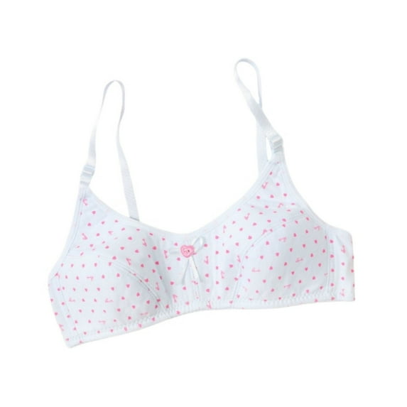 Training Bras Kids Girls Dot Print Adjustable Straps Bralettes Wire Free Soft Stretchy Bralettes Training Bras Teen Bra Light Blue 11 Years-16 Years