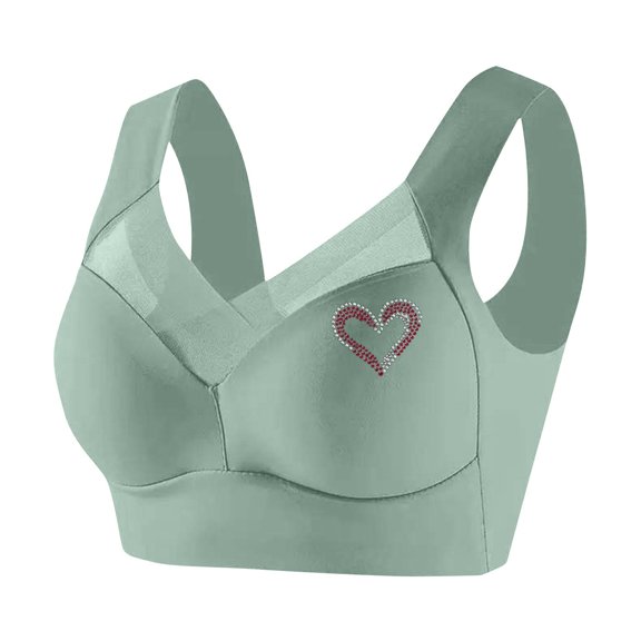 Training Bras for Women with Pads Bras for Women Everyday Support Gathered Bra No Underwire 2025 Wirefree Plus Size Brassiere Soft Comfy Push up Bras Green 5XL