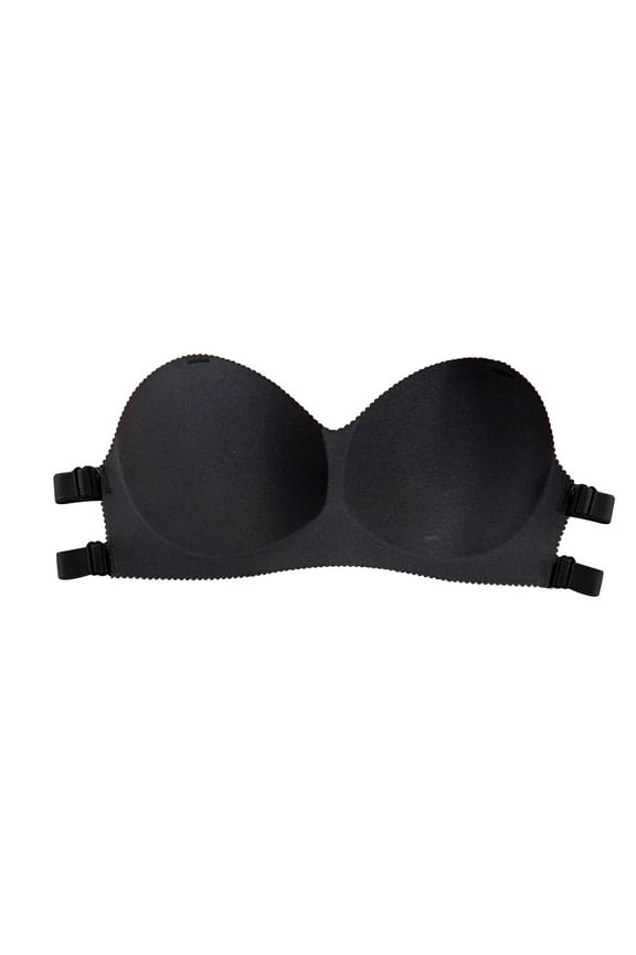 Training Bras Women Strapless Backless Wrap Chest No Underwire Tube Tops Seamless Backless Bra V-Neck Convertible Bra Feature Hook and Eye Closure Push-up Bra Style Y-644 , Black One size