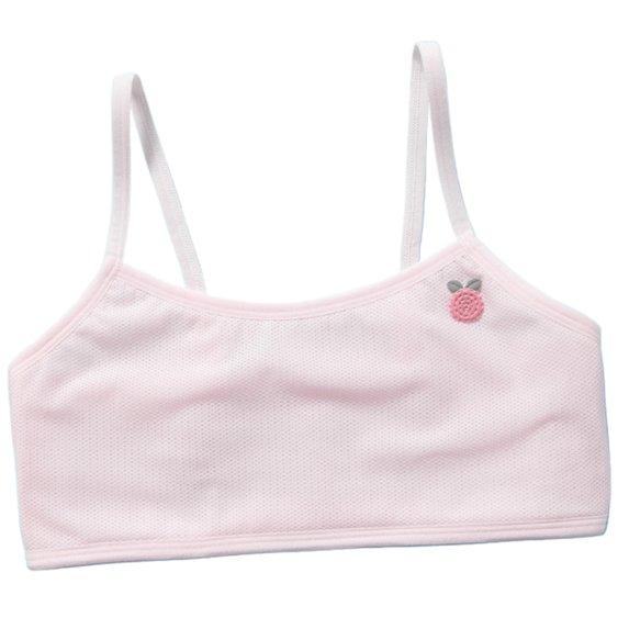 Training Bras for Girls 9-10 Years Sports Bra Seamless Bralettes Kids Underwear Crop Tops Lightweight Camisole (Teens, Light Pink)